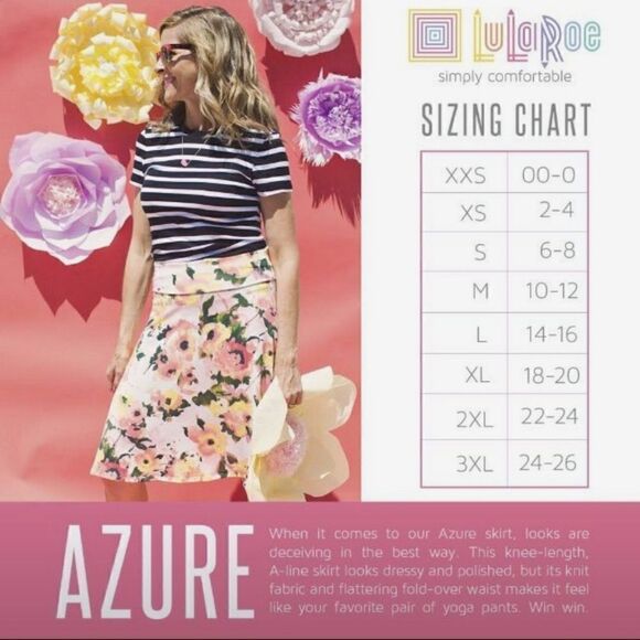 NWT Lularoe Flattering Knee Length A-Line Knit Skirt Fold Over Waist Size XS 2-4 - Picture 6 of 6